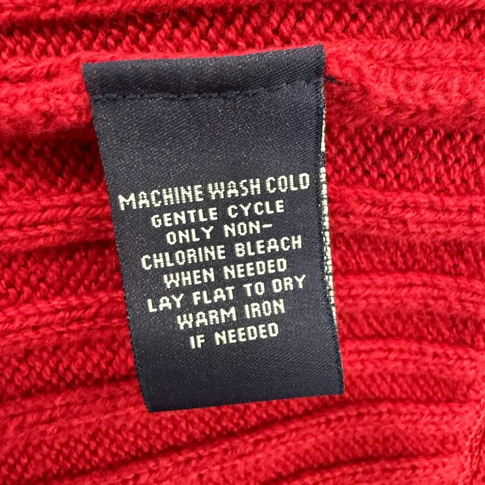 Polo Jeans Company Ralph Lauren Heavyweight Sweater Mens Large Ribbed‎ Knit Red
